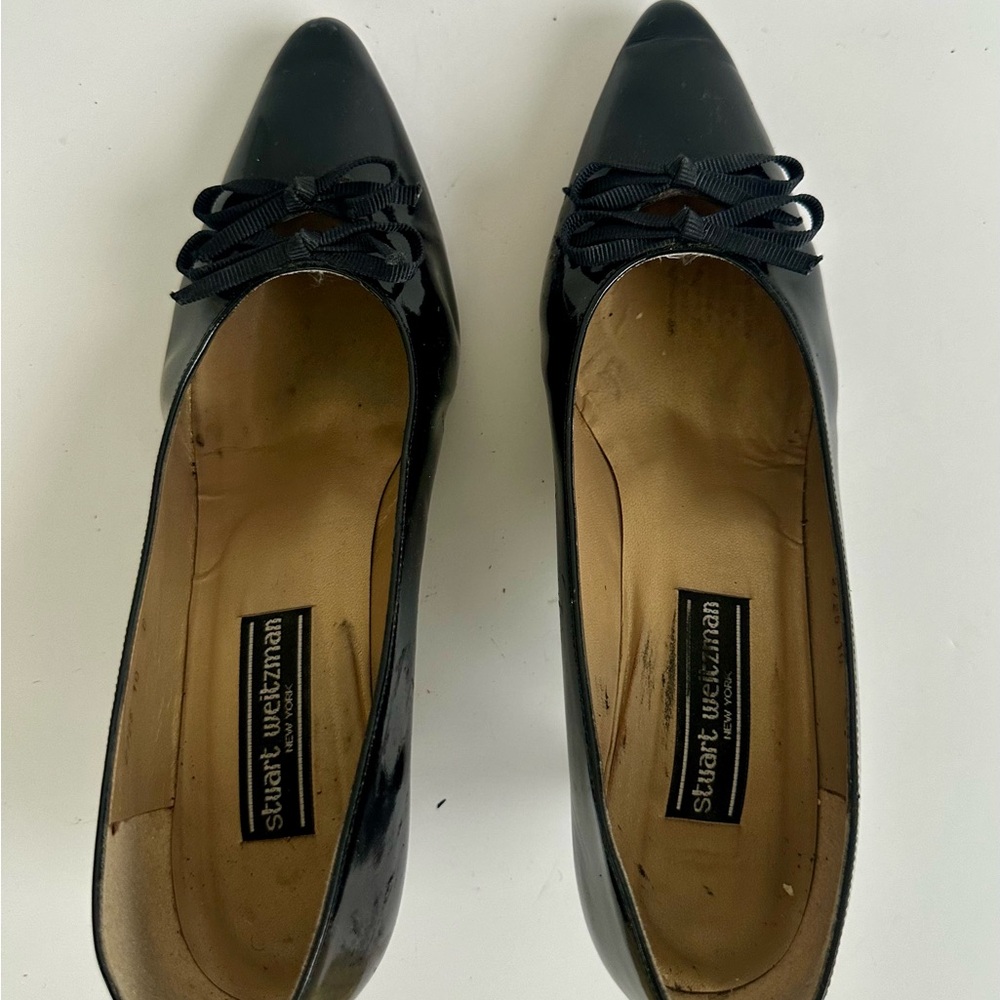Stuart Weitzman Black Patent Leather Flats